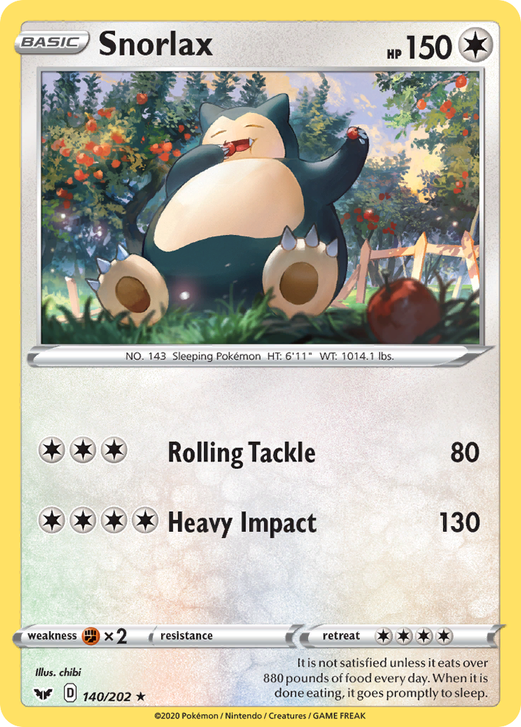 Sword & Shield Snorlax #140/202